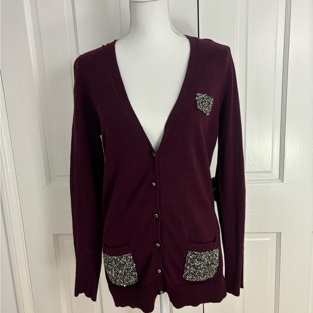 TWISTED HEART SEQUIN CARDIGAN